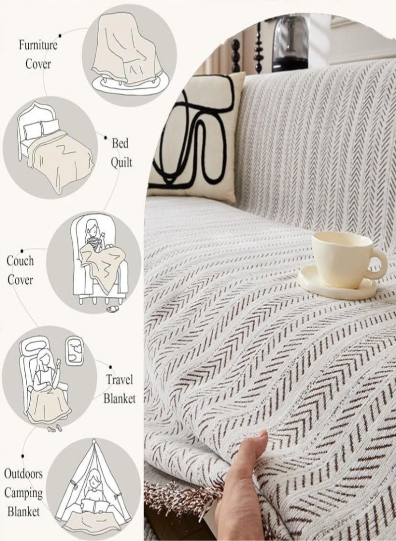 ليانغ مو ليوان 180*180غطاء أريكة من الشنيل ذو وجهين، مقاس ، غطاء أريكة أنيق،  غطاء أريكة مناسب لـ 1، 2، 3، 4 مقاعد، منشفة غطاء أريكة من الشنيل،  غطاء أريكة من الشنيل مناسب لجميع الفصول، متوفر بوجهين،  متعدد الاستخدامات،  مناسب كبطانيات سفر،  بطانيات تخييم خارجية، أغطية أسرة، وأغطية أثاث - Image 2